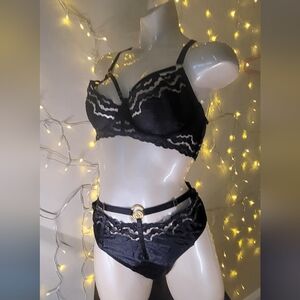 Bordelle Elegant Black Lace Lingerie Set Lot 096 Nwot